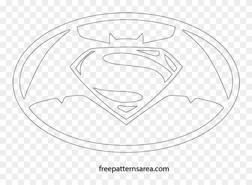 Batman Vs Superman Sign Logo Cutting Pattern - Line Art Clipart #625663