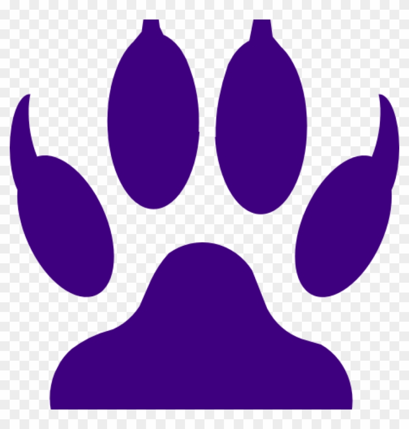 Purple Tiger Paw Purple Tiger Paw Tiger Claw Mark Stencil - Tiger Foot Prints Clipart