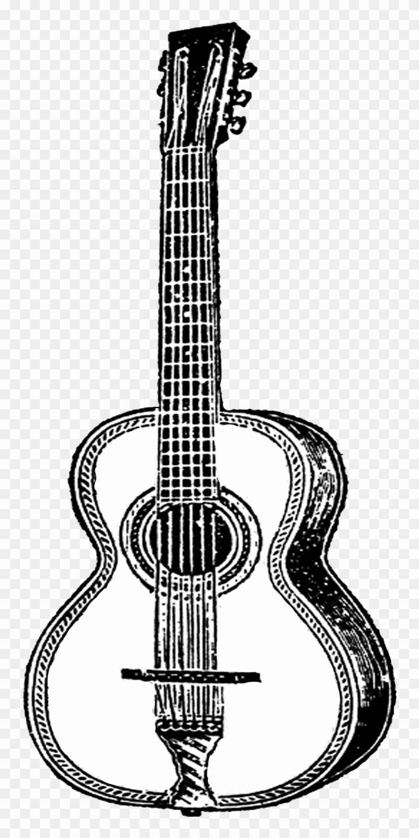 Acoustic Guitar Clipart Transparent Background - Guitar Vintage Clip Art - Png Download #625762
