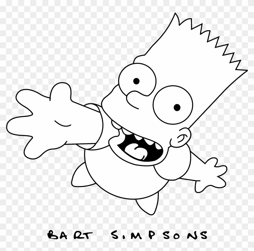 Bart Simpson Logo Black And White - Bart Simpson Svg Vector Clipart