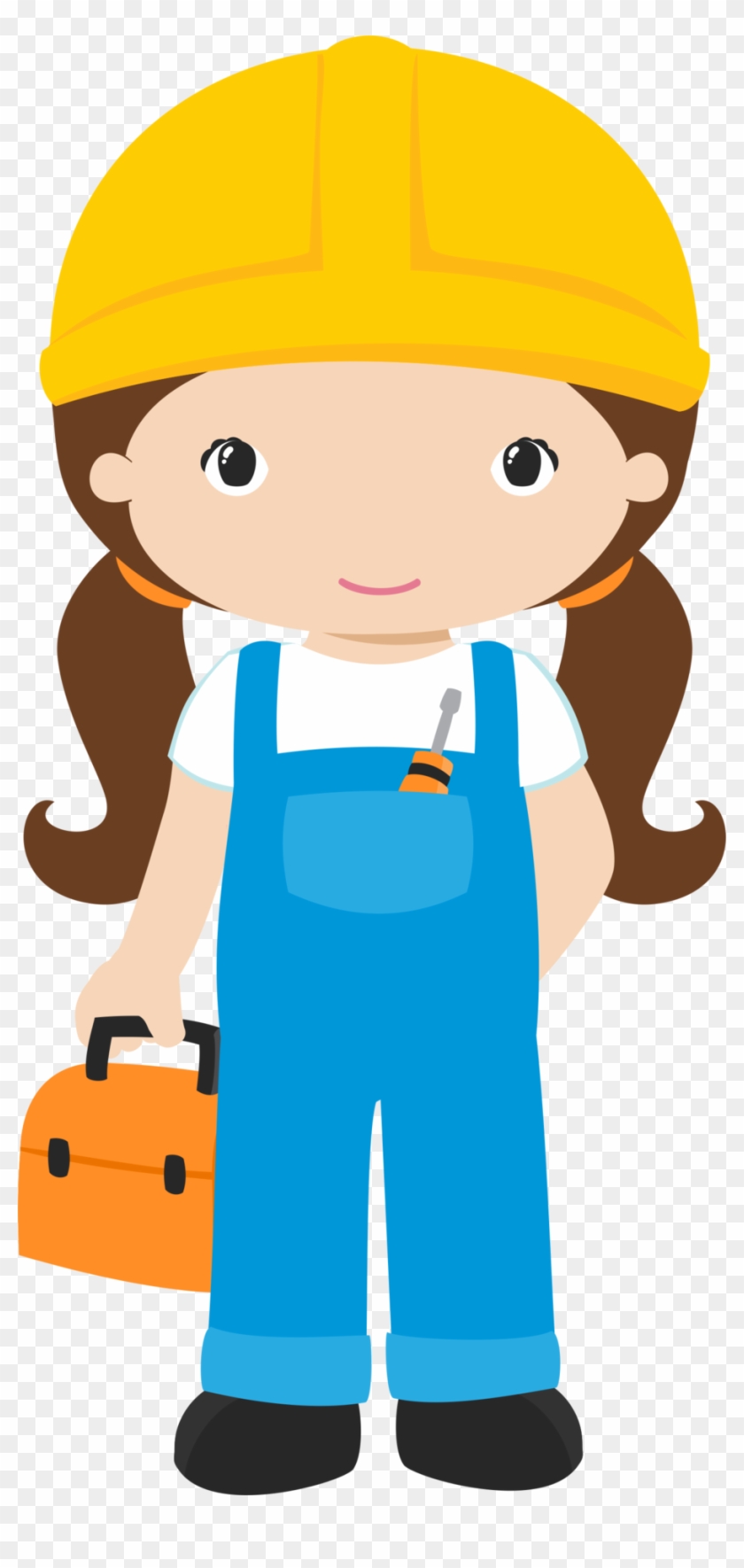 932 X 1920 3 0 - Construction Worker Girl Clipart - Png Download #626895