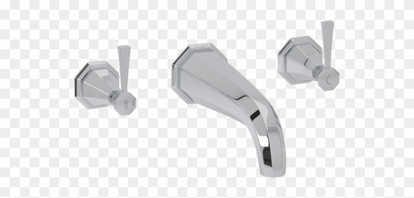 Perrin & Rowe Deco 3-hole Wall Mount 9” Spout Tub Filler - Lever Clipart