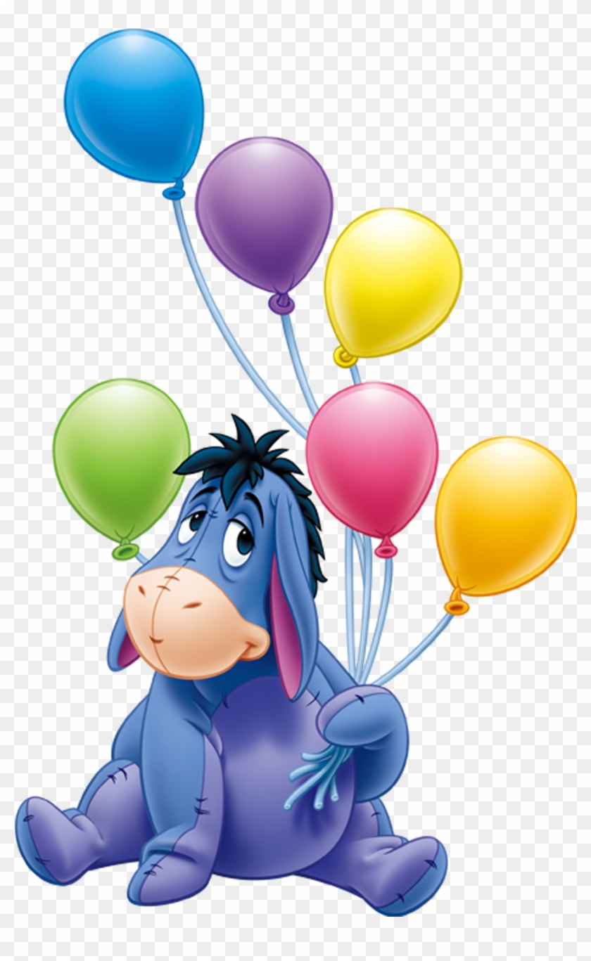 Eeyore With Balloons Png Transparent Cartoon - Eeyore Happy Birthday Clipart #627344