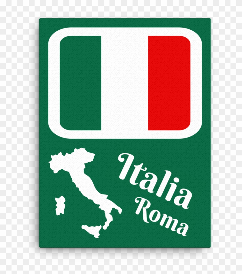 Italian Flag And Country 18 X 24 Canvas Wall Art - Cantina Montechiaro Clipart