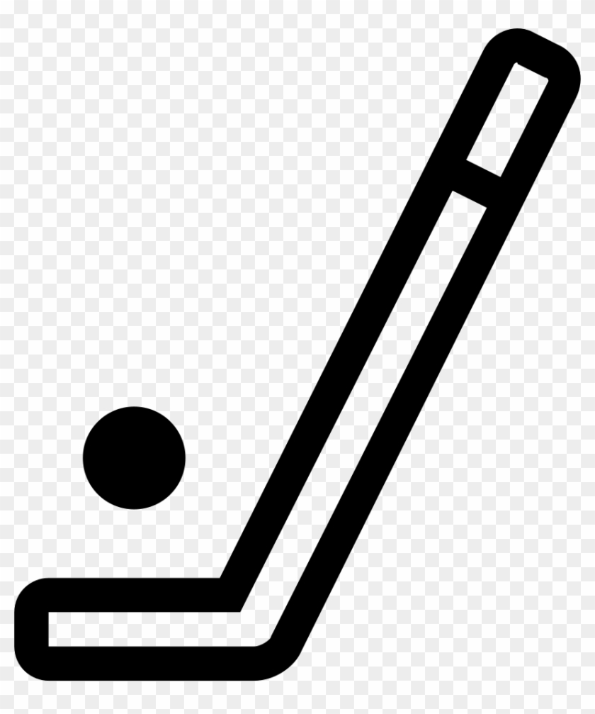 Hockey Stick And Ball Sportive Symbol Comments - Hockey Stick White Png Clipart