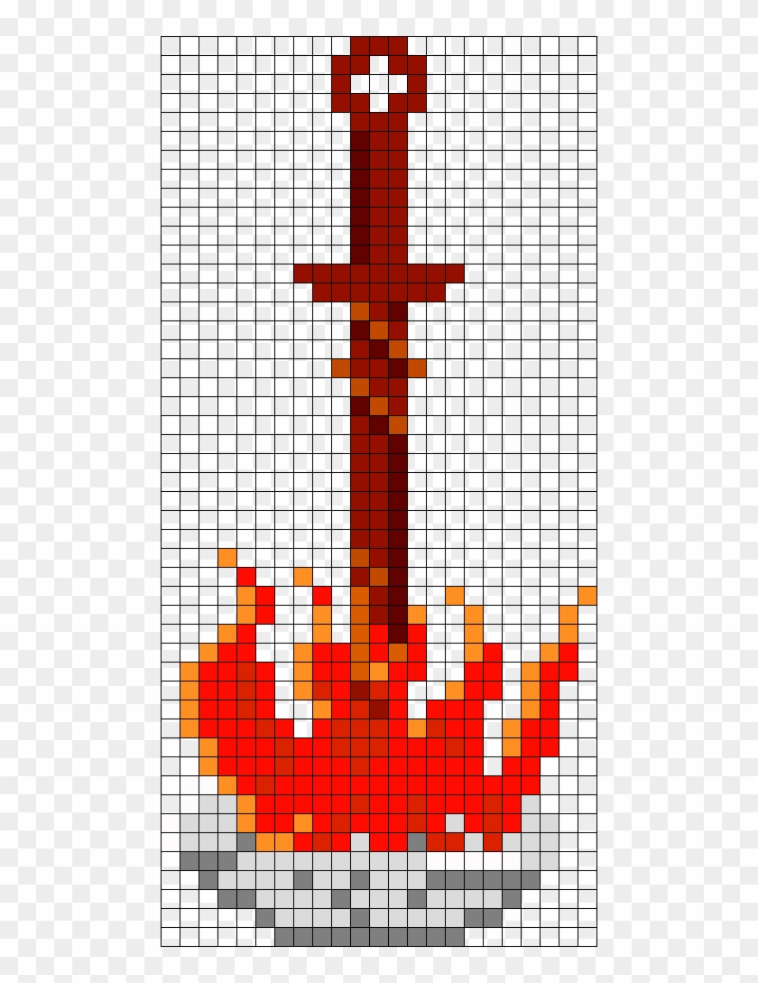 Dark Souls Bonfire Perler Bead Pattern / Bead Sprite - Minecraft Dark Souls Pixel Art Clipart #628492