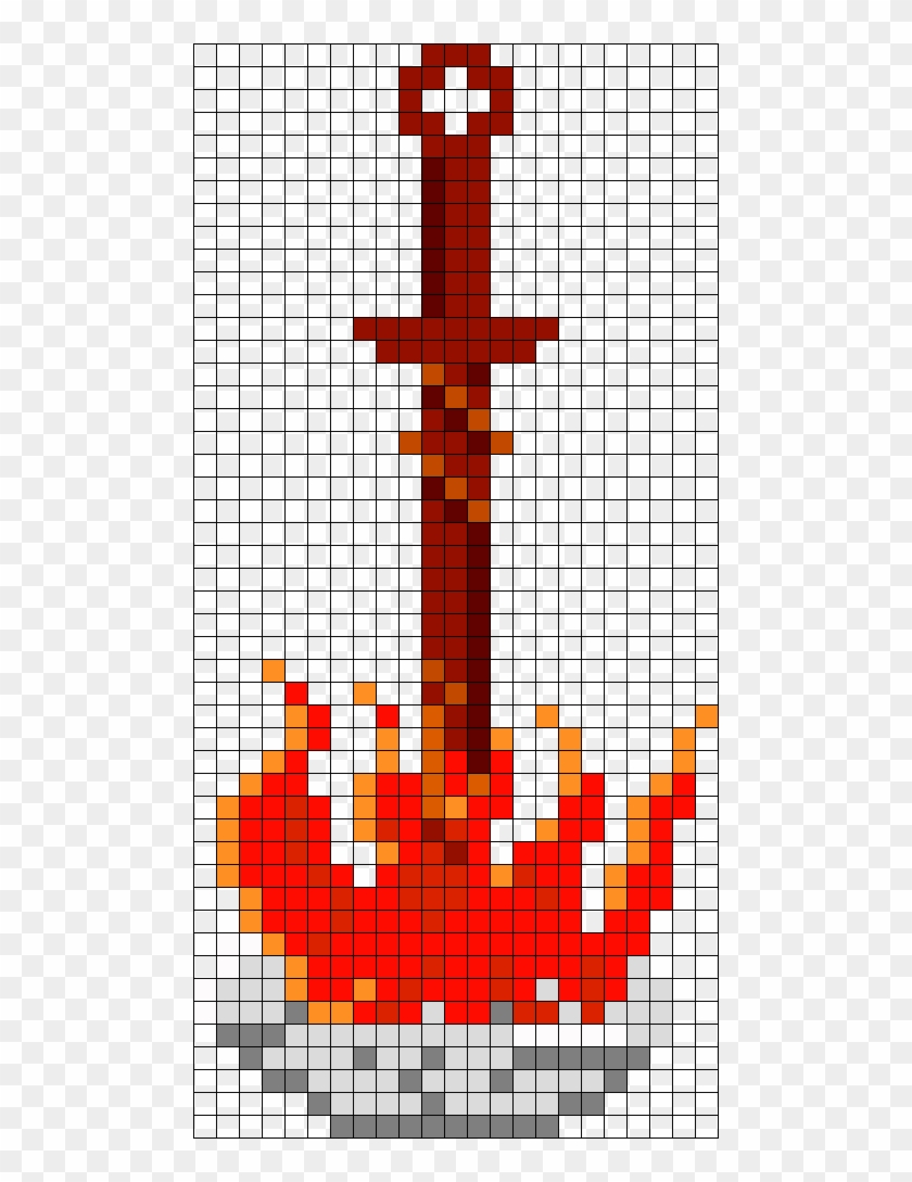 Dark Souls Bonfire Perler Bead Pattern / Bead Sprite - Minecraft Dark Souls Pixel Art Clipart