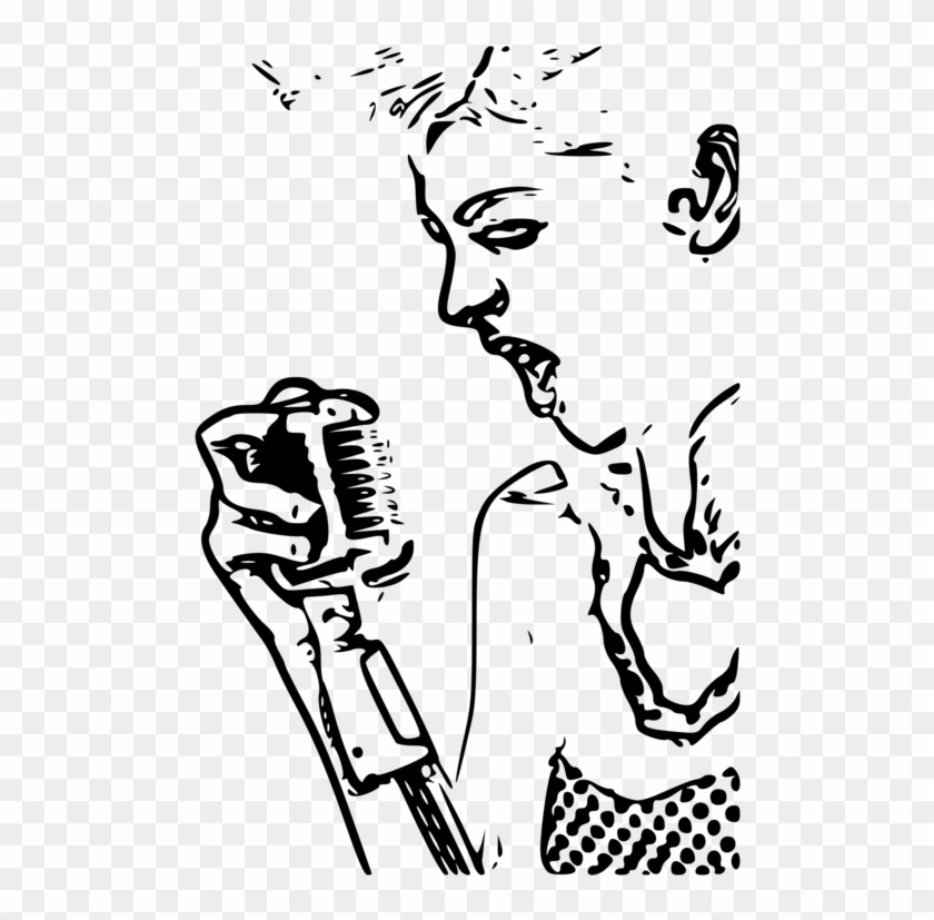 Svg Free Download Microphone Singing Music Drawing - Karaoke Singer Png Clipart
