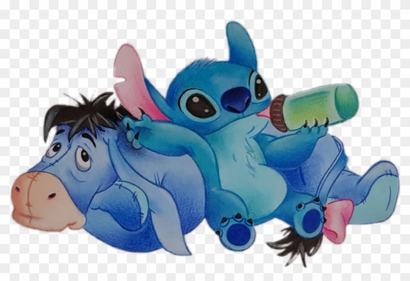 Sticker Sticker - Stitch And Eeyore Drawing Clipart