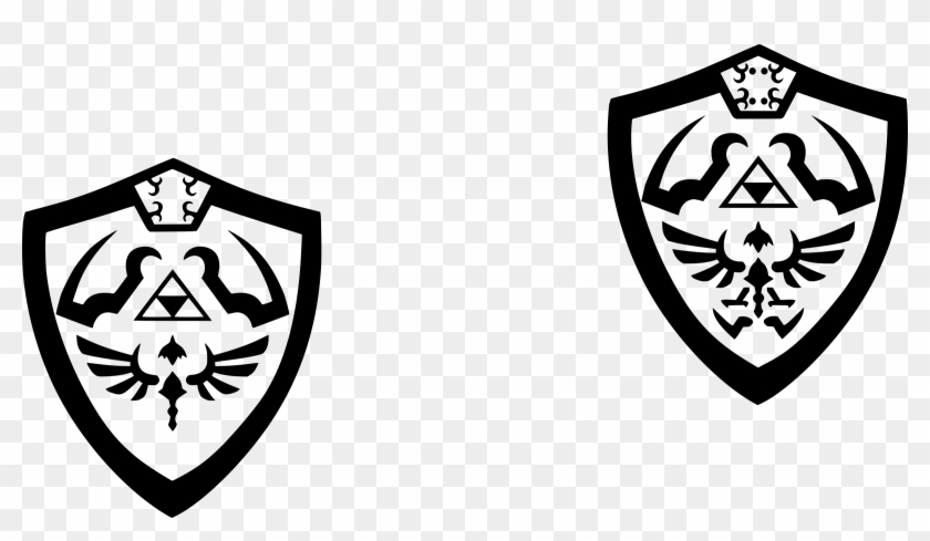 Link Princess Zelda The Legend Of Zelda - Black And White Hylian Shield Clipart