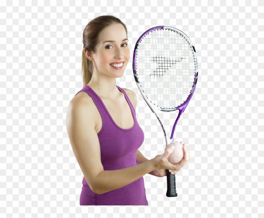 Download Smiling Woman With A Tennis Racket Png Image - Woman With A Tennis Racket Clipart #628981
