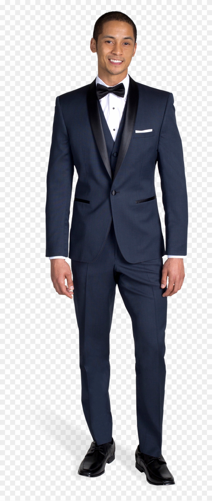 Navy Shawl Lapel Tuxedo - Navy Blue Tuxedo With Black Lapel Clipart #629139