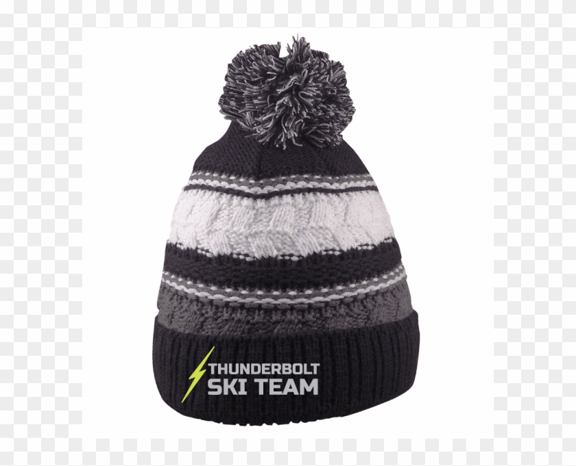 Thunderbolt Loose Knit Pom Beanie - Beanie Clipart