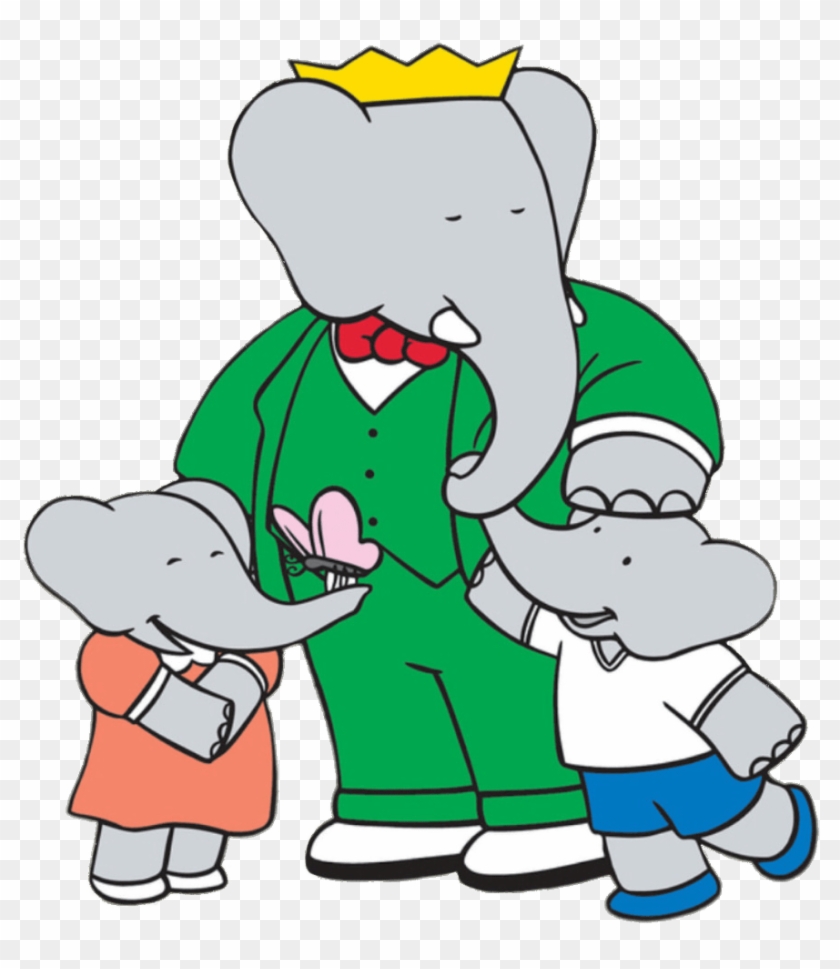 Babar The Elephant With Flora And Pom - Cartoon Babar Clipart #630710