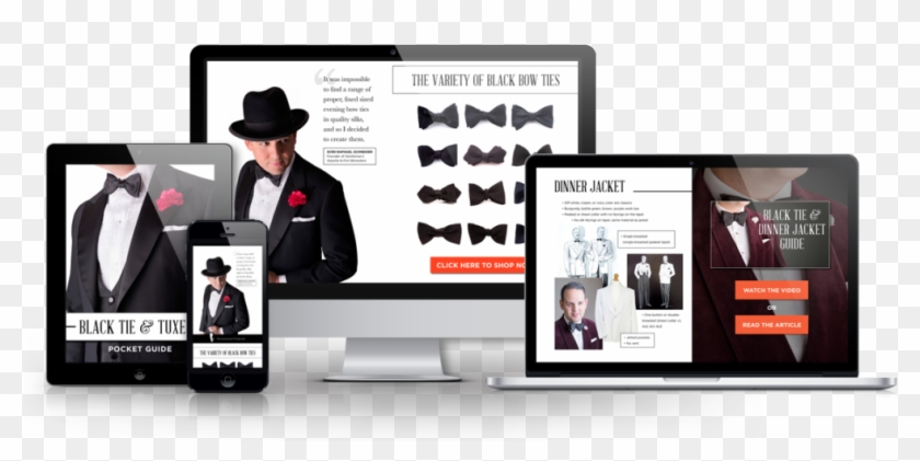 Black Tie Pocket Guide Mockup Multi-screen2 - Online Advertising Clipart
