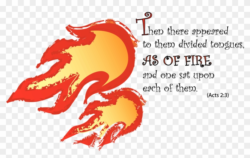 Holy Spirit Fire Pentecost Tongue - Pentecost Tongues Of Fire Clip Art - Png Download