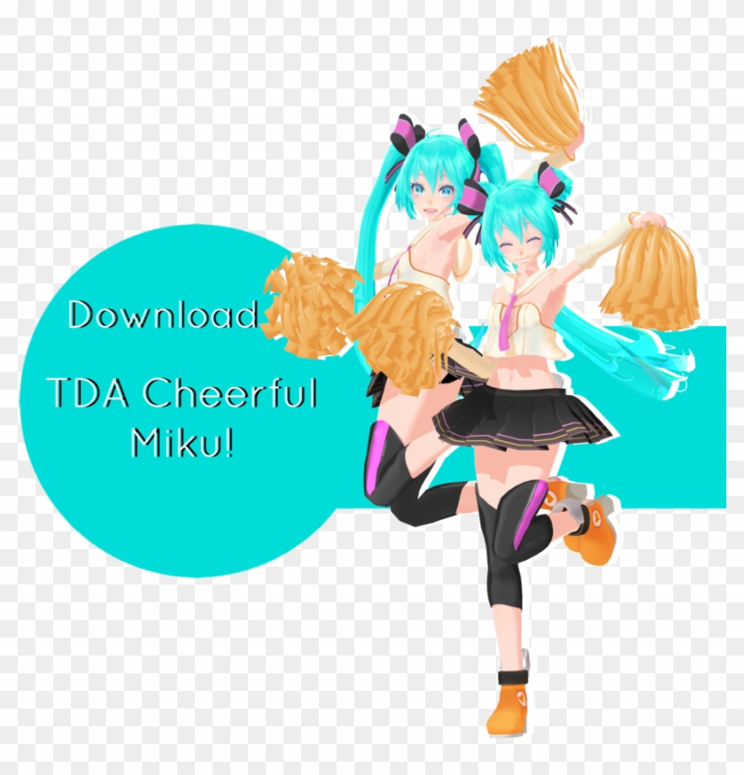 Tda Cheerful Miku Download By Ohbey - Mmd Pom Poms Dl Clipart #631030