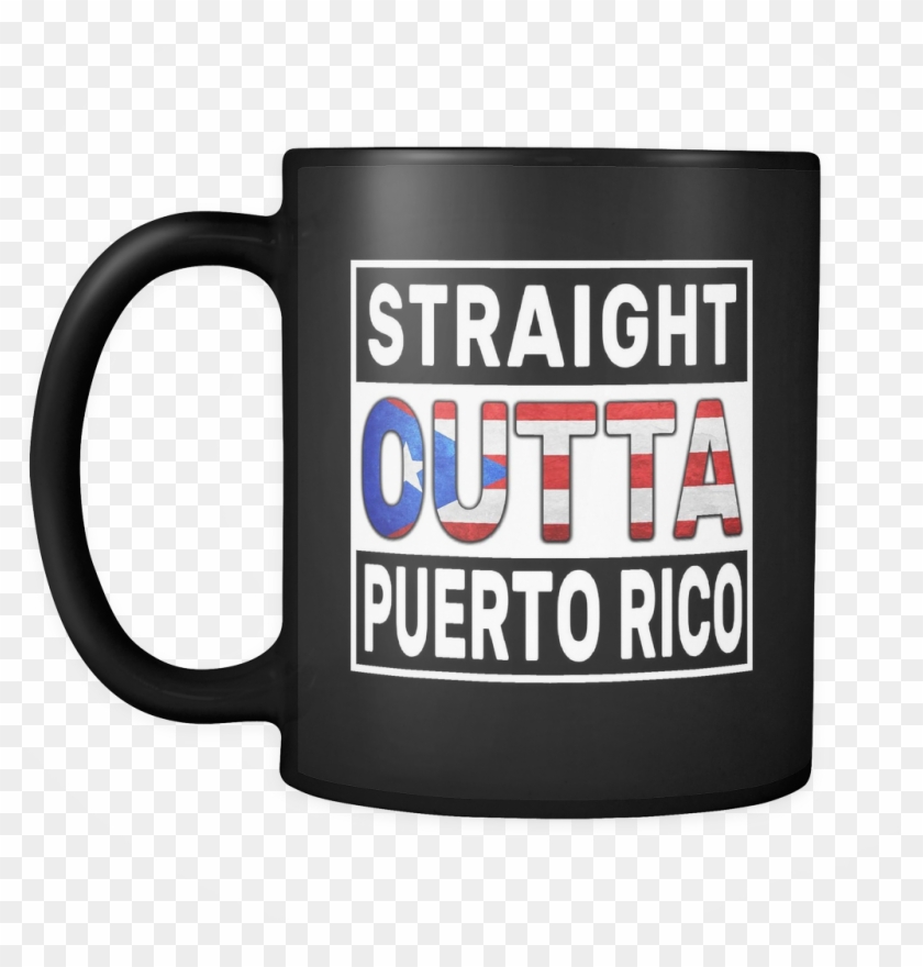 Straight Outta Rican Flag Oz Funny Black - Mug Clipart #631696