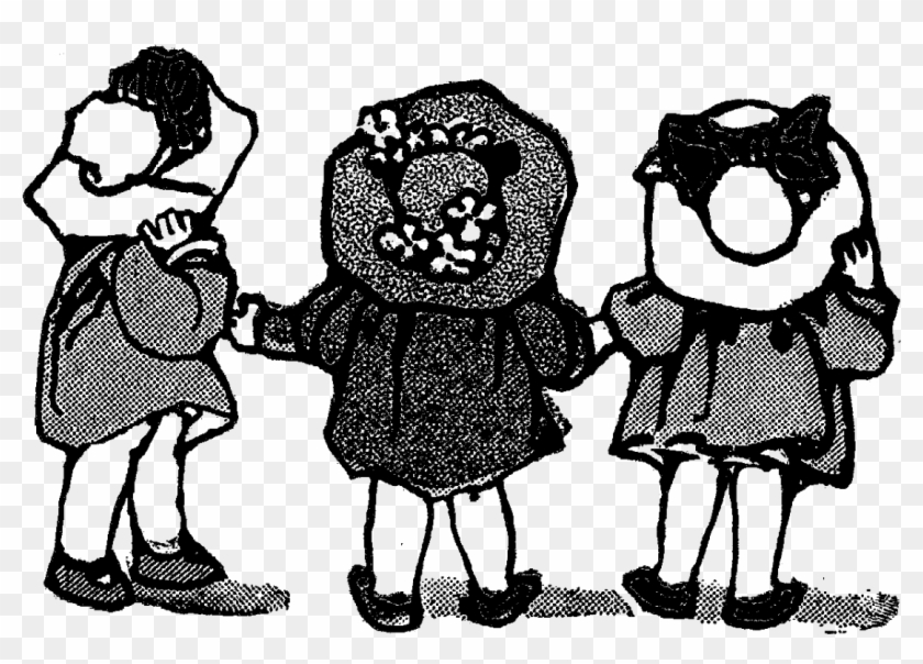 Full Size Of How To Draw A Black Girl With Curly Hair - Three Cartoon Girls Black And White Clipart