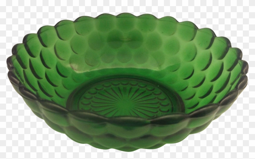 Forest Green Bubble Cereal Bowl Anchor Hocking 5 1/4 - Ceramic Clipart #632716