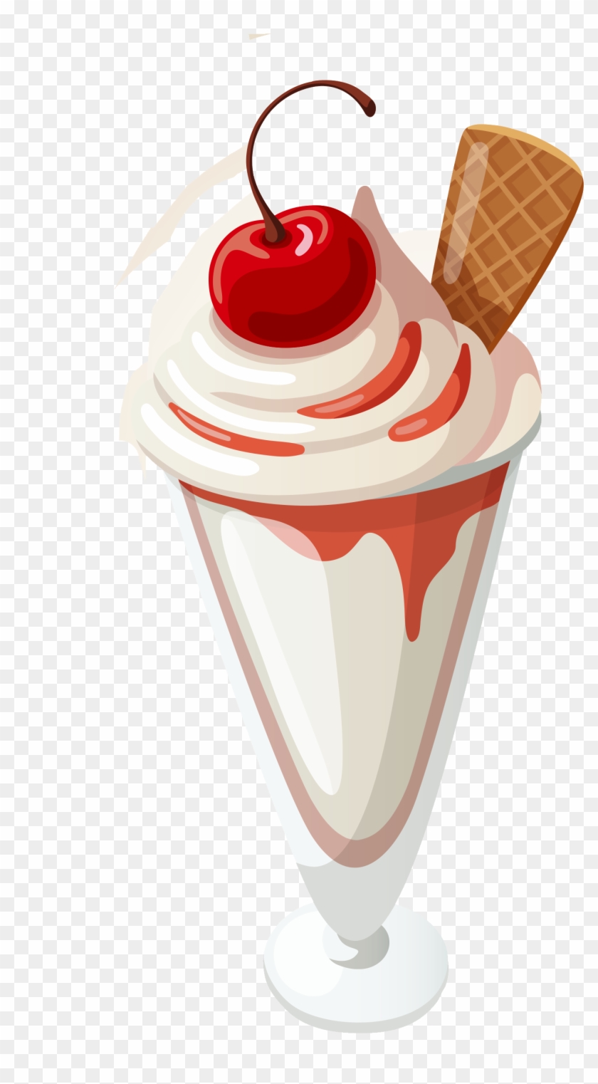 Ice Cream Cone Sundae Snow Cone - Milkshake Cartoons Png Clipart #632872