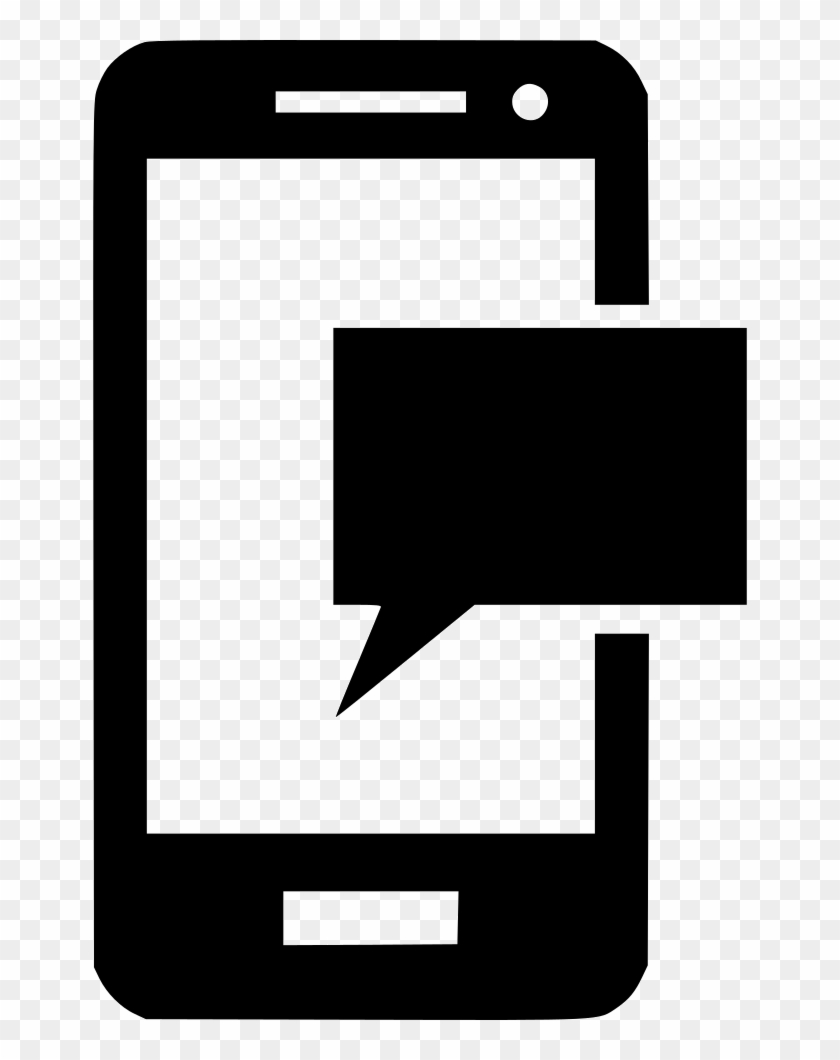 Message Bubble With Mobile Comments - Phone Text Icon Clipart #632989