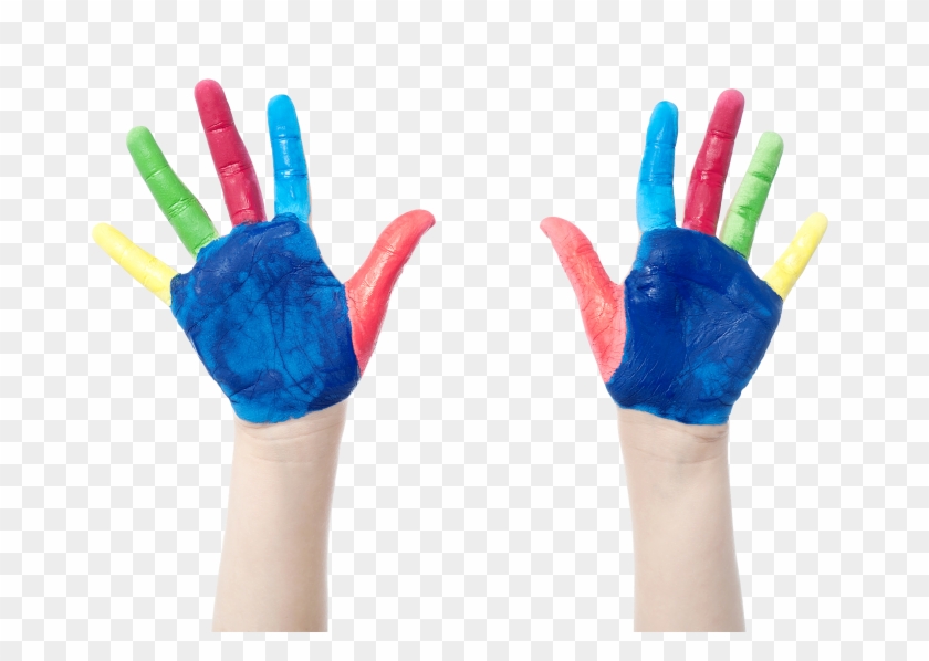 Little Girl Hands Paint - Kids Hands Paint Png Clipart #633385
