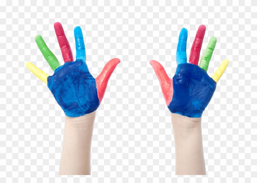 Little Girl Hands Paint - Kids Hands Paint Png Clipart