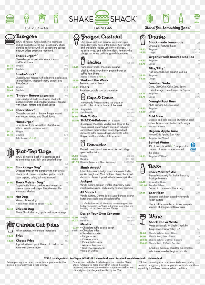 Shake Shack Menu Price Nyc , Png Download Clipart