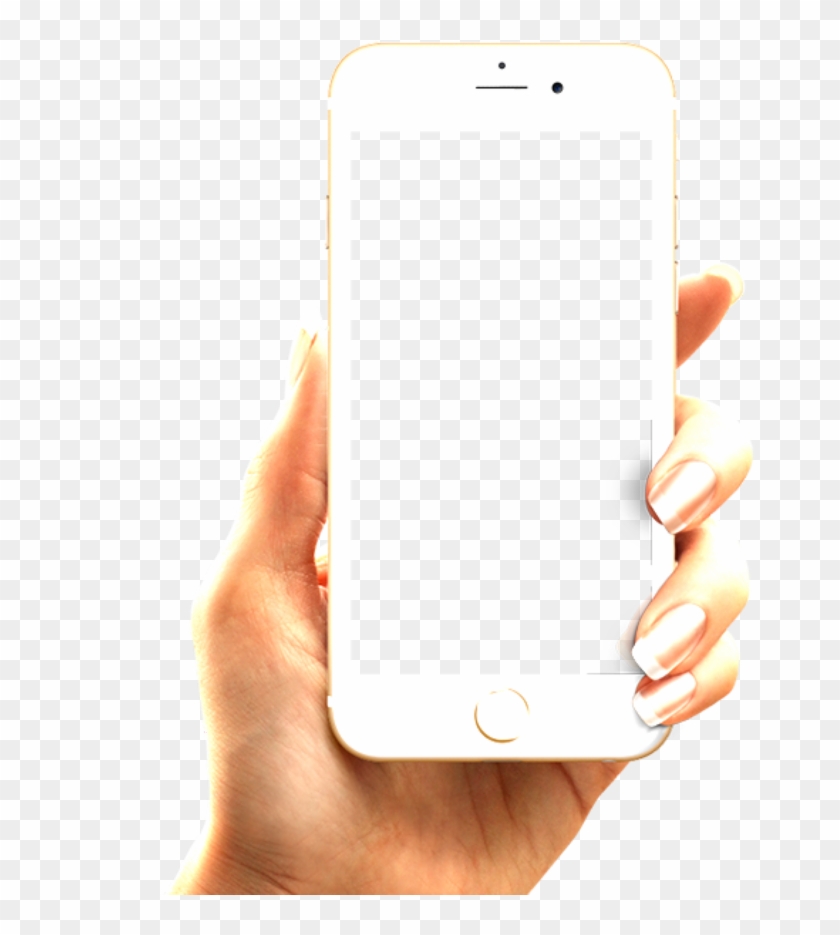 Iphone Phone Hand Holding White - Hand Holding White Iphone Png Clipart #634201