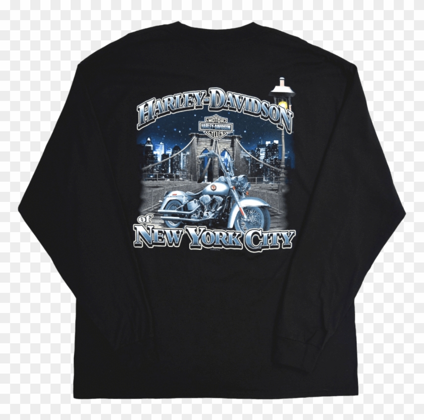 Harley-davidson Of Nyc Exclusive Brooklyn Bridge Tee - Long-sleeved T-shirt Clipart #634290
