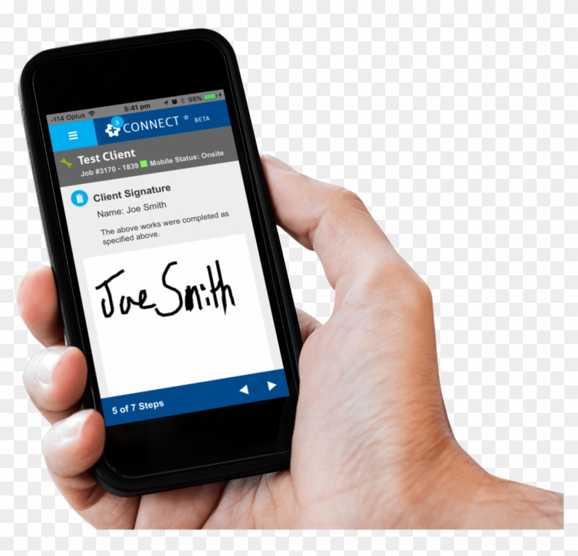 Hand Holding Phone Simproconnectsignature - Mobile Device Clipart