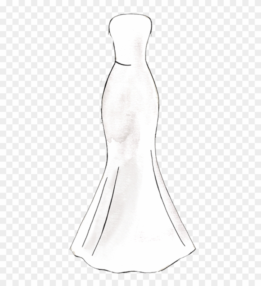 Mermaid Silhouette Sketch - Wedding Dress Silhouette Clipart