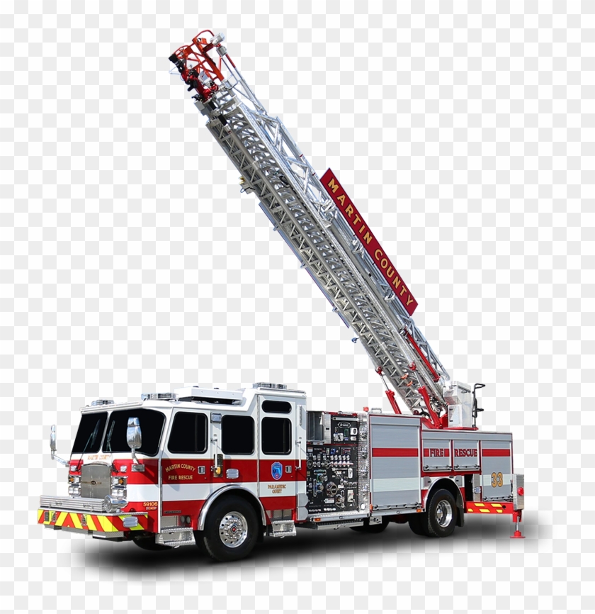An Aerial Ladder That Steps Up To The Task - Fire Truck Ladder Clipart #634779