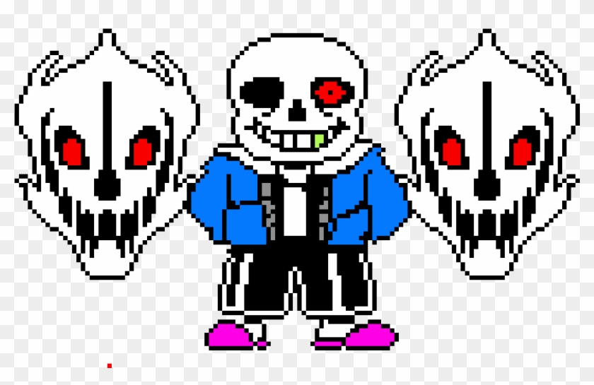 Sans With Gaster Blasters Sprite Red Eye Edition - Sans Sprite Jpg Clipart