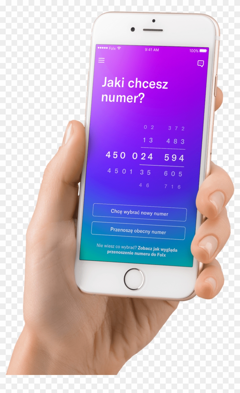 Hand Holding Phone Showing Folx's Ui - Smartphone Clipart