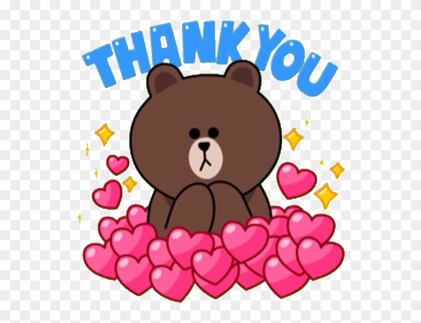 Thank You Sticker Png - Line Friends Thank You Clipart #635656