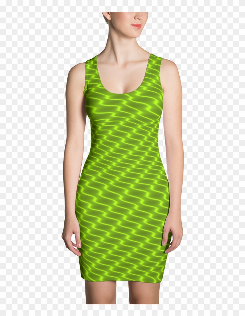 Neon Wavy Lines Yellow Dress - Dress Clipart #635731