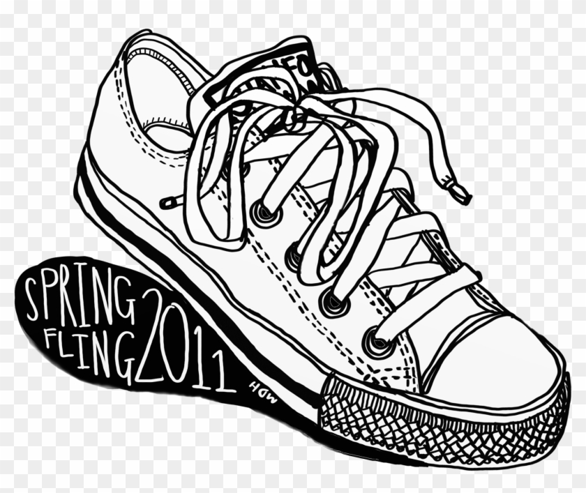 Drawn Converse Sketch - Converse T Shirt Art Clipart #636468