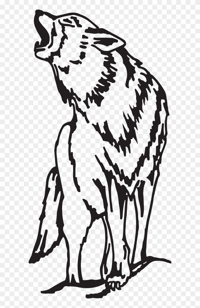 Howling Lone Wolf Decal - Wolf Graphic Clipart #636759