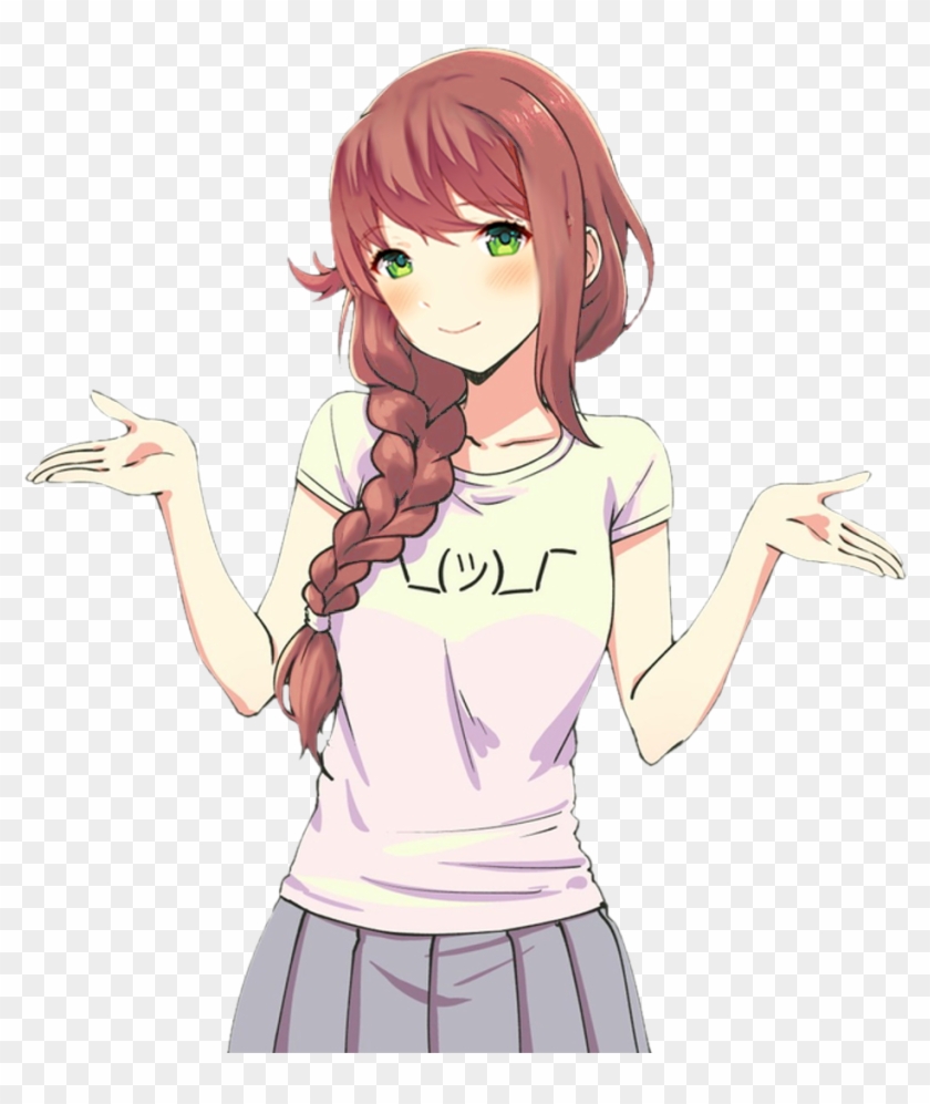 Fun¯\ /¯ Monika Shrug Improved Repost - Love Live Sunshine Shrug Clipart