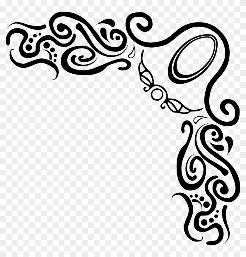Clipart - Corner Flourish - Corner Border Clipart Png Transparent Png