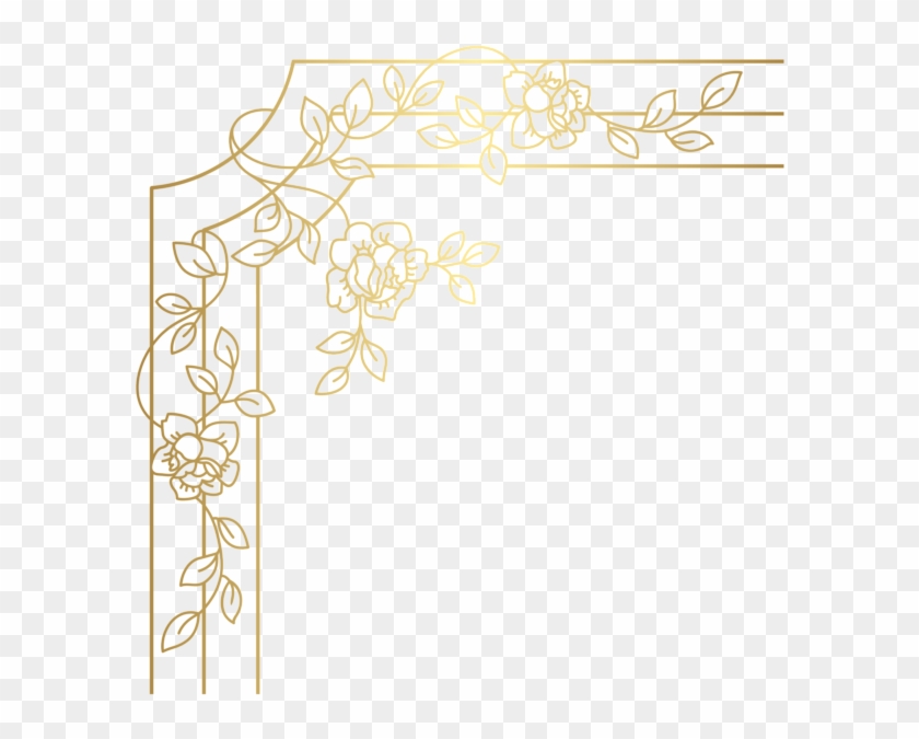 Decorative Golden Corner Png Clip Art - Golden Design Corner Png Transparent Png #637243