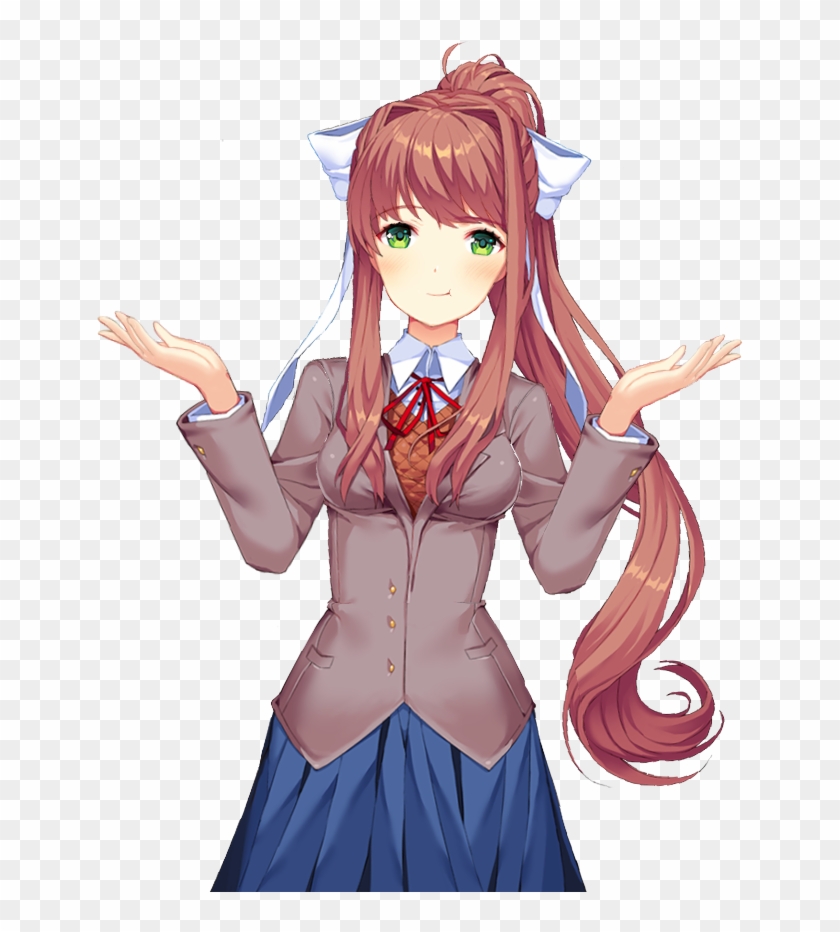View Samegoogleiqdbsaucenao Monika Shrug , - Doki Doki Literature Club Monika Clipart
