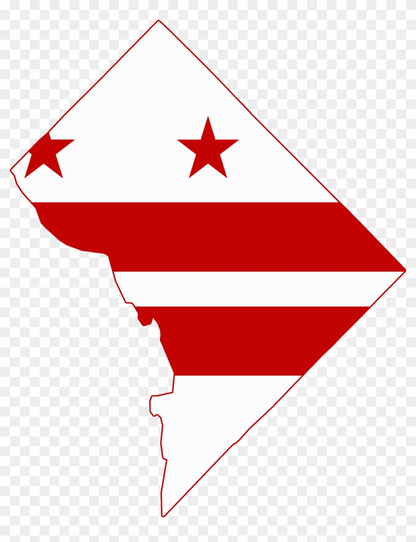 Flag Map Of Washington Dc - District Of Columbia Flag Map Clipart