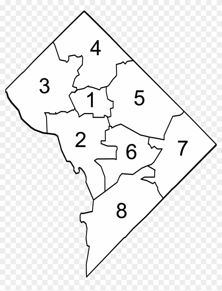 Dc Ward Map 2002 Dc Map With Wards Clipart (637892) PikPng