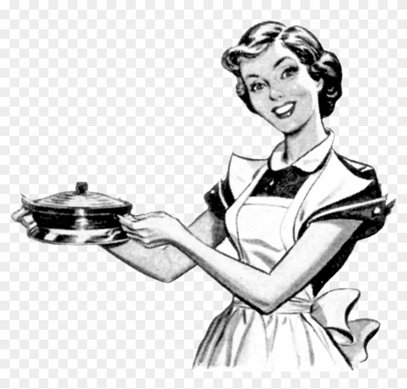 Retro Woman Cooking Clipart