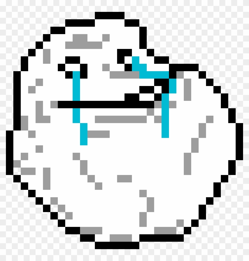 Forever Alone Meme - Minecraft Easy Cute Pixel Art Clipart