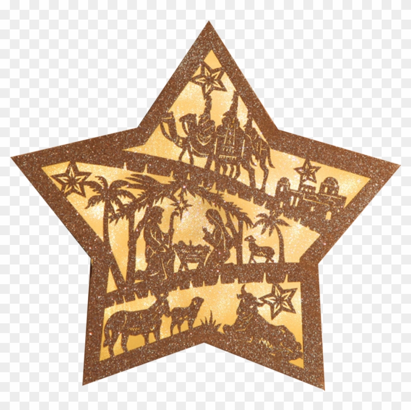 Lit Star Nativity Scene - Nativity Scene Clipart #640117