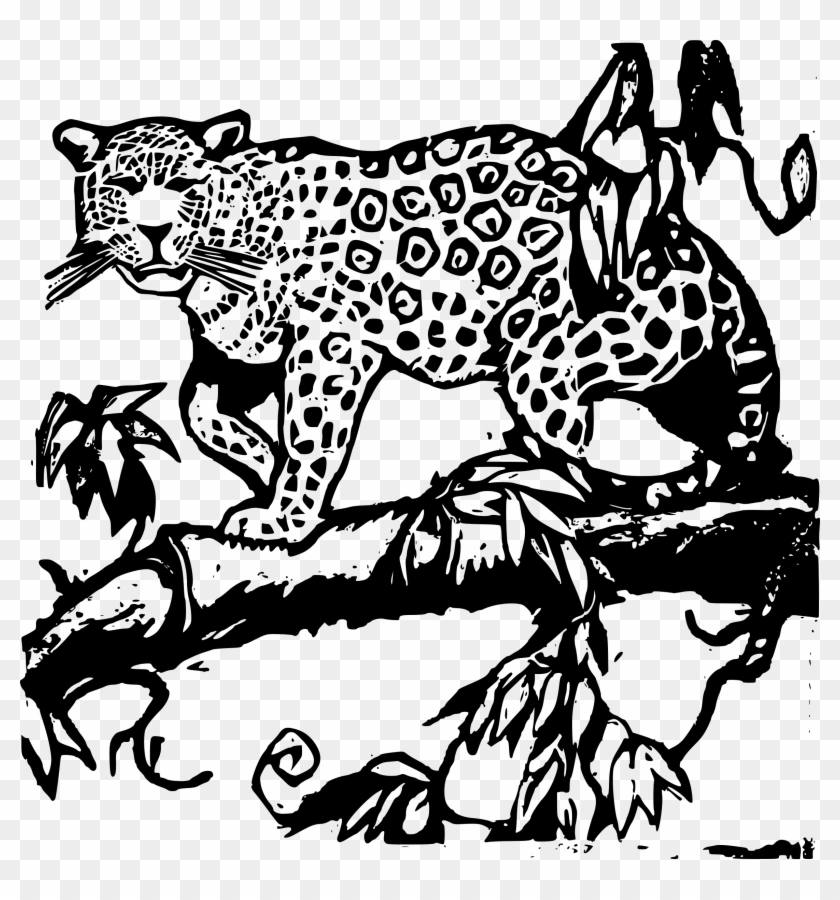 How To Set Use Jaguar Woodcut Svg Vector Clipart #640589